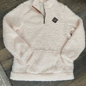 Cozy Pale Pink Sherpa Pullover